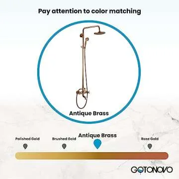 gotonovo Antique Brass Shower Faucet - 3-in-1 Shower System