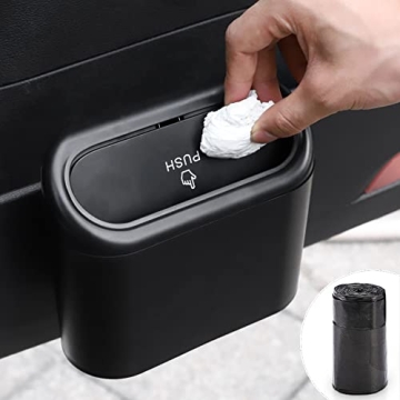 Accmor Mini Car Trash Can with Lid - Compact, Durable & Space-Saving Auto Dustbin