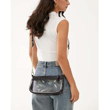 Chic Clear Shoulder Handbag for Women - Stylish & Durable