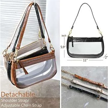 Chic Clear Shoulder Handbag for Women - Stylish & Durable