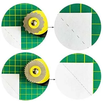 AUTOTOOLHOME 45mm Rotary Cutter Set with 9 Pack Replacement Rotary Blades Skip Rotary Blades Pinking Rotary Blades for Sewing Fabric Leather Quilting Cutter Paper Perforating Tool