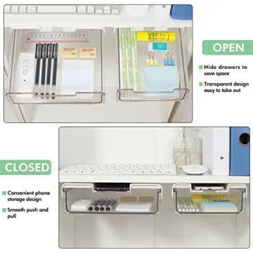Under Desk Drawer Slide Out with Phone Stand – Keep Your Desk Organized!