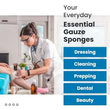 Dealmed Non-Woven Gauze Sponges - 4-Ply, 4" x 4" All-Purpose Non-Sterile Absorbent Dental Gauze Wound Care for First Aid Kit/Medical Facilities, 200 Count (Pack of 1)