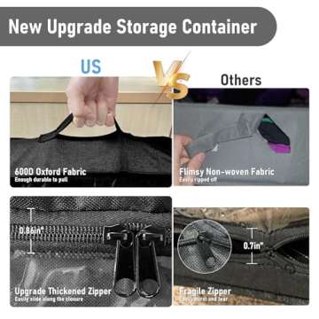 Under Bed Storage with Wheels and Lid, Under Bed Rolling Storage with XXL Large Capacity, Under the Bed Storage for Bedroom Under Bed Storage Containers for Clothes Shoe Blanket Toy Book byAUING,2Pack