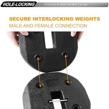ABCCANOPY Easy Canopy Weights with Lock Design for Wind Resistance, No Sliding, Stably Secure Tents, Canopies, and Umbrellas at Outdoor Events, 4Pack (27LB)