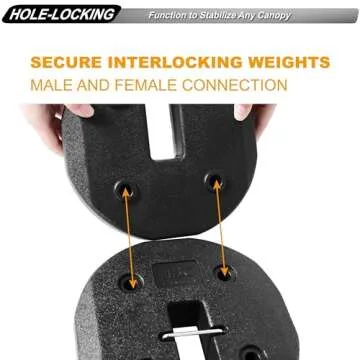 ABCCANOPY Easy Canopy Weights with Lock Design for Wind Resistance, No Sliding, Stably Secure Tents, Canopies, and Umbrellas at Outdoor Events, 4Pack (27LB)