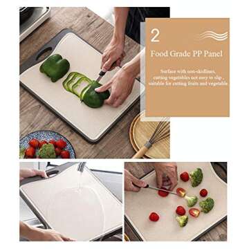 TUNEZ® Double-Sided Cutting Board for Kitchen Best for Meat, Vegetables and Fruits Gifts for the Couple, Christmas presents, Gift for Mum, Housewarming Gift and - 15 inches x 11.05 inches x 0.8 inches