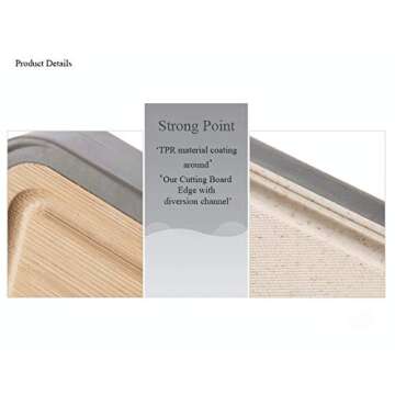 TUNEZ® Double-Sided Cutting Board for Kitchen Best for Meat, Vegetables and Fruits Gifts for the Couple, Christmas presents, Gift for Mum, Housewarming Gift and - 15 inches x 11.05 inches x 0.8 inches