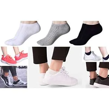 SIONCY Women's Low Cut Socks,6-Pair Ankle No Show Athletic Short Cotton Socks (Black)