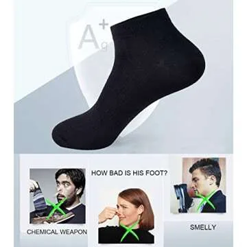 SIONCY Women's Low Cut Socks,6-Pair Ankle No Show Athletic Short Cotton Socks (Black)