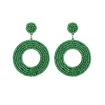 Vibrant Handmade Seed Bead Dangle Earrings - Summer Statement Accessory for Women