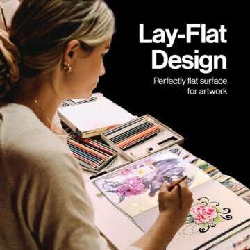 A5 Sketchbook, Lay Flat Softcover Sketch Book for Everyone, Ideal for Ink, Water Color, Pen, Pencils, 160 Tear Resistant Pages, Size: Medium, Leda Art Supply