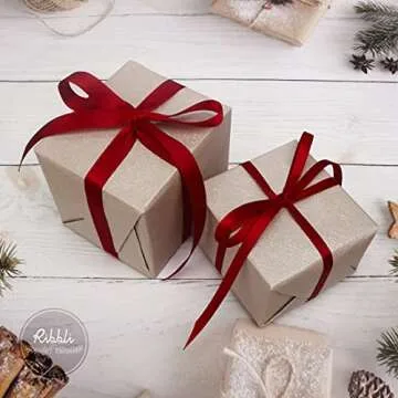 Ribbli Double Faced Scarlet/Dark Red Satin Ribbon,1/2” x Continuous 25 Yards,Use for Bows Bouquet,Gift Wrapping,Floral Arrangement