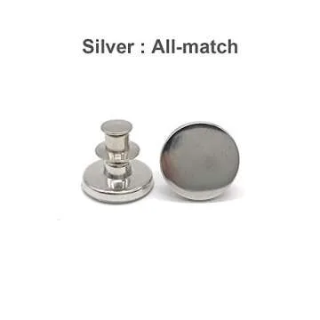 12 Pcs Replacement Button Pins for Jean Adjustable Instant Jean Buttons,No Sew Jean Button Pins for Pants, Extend or Reduce Any Jean Pants Waist