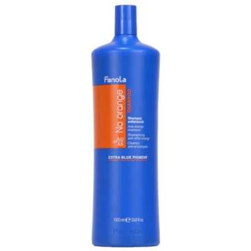 Fanola No Orange Shampoo With Blue Pigments To Eliminate Unwanted Orange Brassy Tones In Lightened Brunettes and Brown Hair 33.83oz