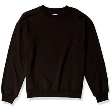 The Drop Women's Margot Loose Long Sleeve Crewneck Drop Shoulder Sweatshirt, Black, M