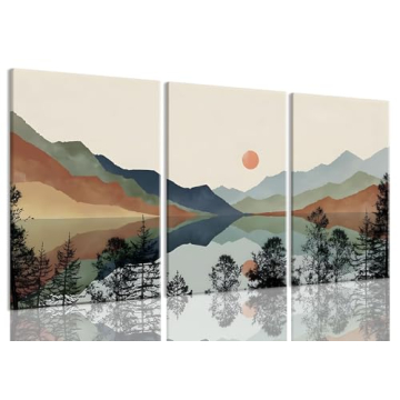Bwodke Framed Mountain Wall Art - Set of 3 Nature Landscape Prints