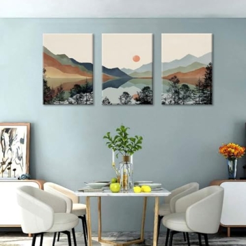 Mountain Wall Art Set of 3 - Framed Nature Decor