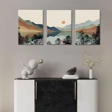 Mountain Wall Art Set of 3 - Framed Nature Decor