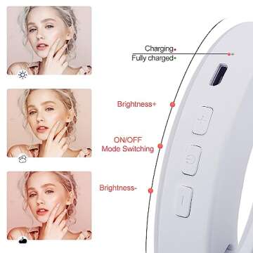 Whellen Selfie Ring Light for Phone, Laptop, Tablets Camera Photography Video, Rechargeable Clip on ...