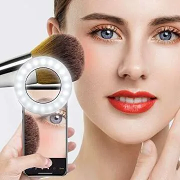 Whellen Selfie Ring Light for Phone, Laptop, Tablets Camera Photography Video, Rechargeable Clip on Ring Light Portable Selfie Fill Light with 40 LED