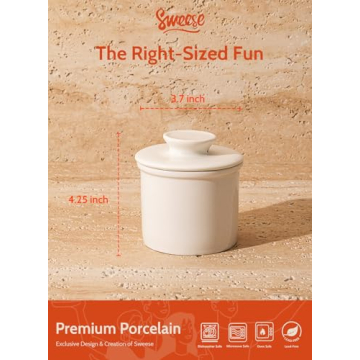 Sweese French Butter Dish for Fresh Spreadable Butter
