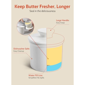 Sweese French Butter Dish for Fresh Spreadable Butter
