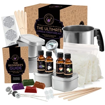 CraftZee Candle Making Kit for Adults, Beginners - DIY Soy Candle Making Supplies with Soy Wax, Scen...
