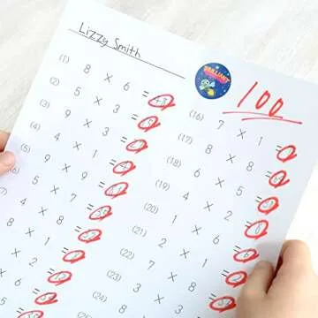 Sweetzer & Orange Reward Stickers for Teachers, 1008 Decals for Kids in 9 Designs, 1 Inch School Tags on Sheets, Classroom Teacher Supplies, Potty Training Badges and Motivational Chart