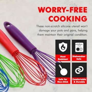 Chef Craft Premium Silicone Whisk, Perfect for Non-Stick Cookware