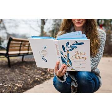 Jesus Calling, Large Text Cloth Botanical, with Full Scriptures: Enjoying Peace in His Presence (A 365-Day Devotional)