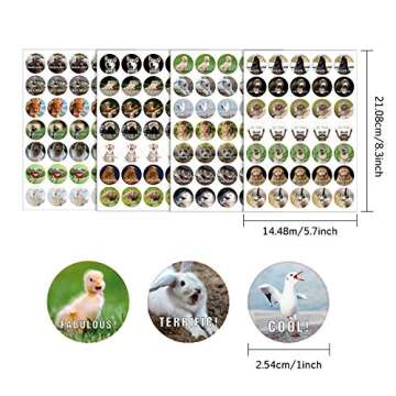 Teacher Reward Stickers Funny Motivational Positive Stickers for Kids Students 28 Vibrant Designs Fun Animal Reward Come in Envelope for Kids Students Teacher School Classroom(560)
