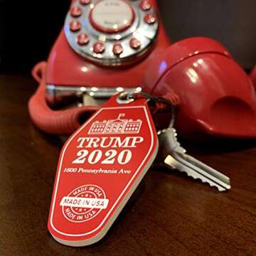 President Trump 2020 Collectible Motel Keychain and Door Hanger Made in USA