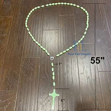 WE Catholic Saint Jude Large Family Wall Rosary Glows in the Dark/giant Catholic Rosary 4.5 feet lon...