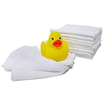 Neat Solutions Solid Knit Terry Washcloth Set, White, 12-Count