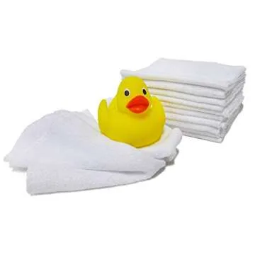 Neat Solutions Solid Knit Terry Washcloth Set, White, 12-Count