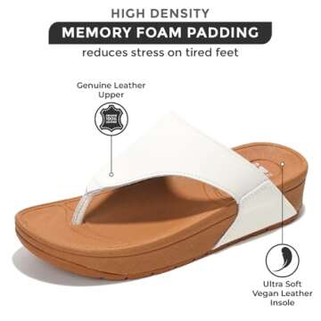 Project Cloud Womens Thong Comfortable Memory Foam Platform Sandals & Flip Flops Non Slip Footwear, ...