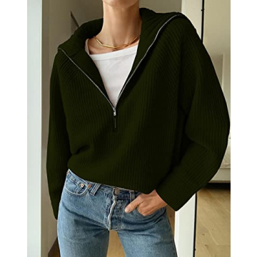 BTFBM Women’s Casual Half Zip Pullover - Stylish & Comfy Sweater