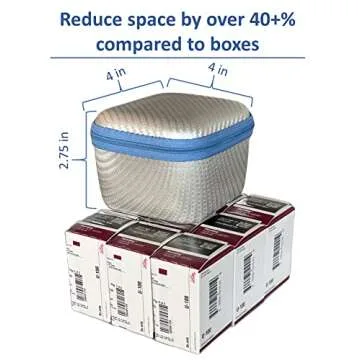 A1C WEAR - Insulin Fridge Holder Storage Case Organizer - Fits Standard 10ml U-100 Vials - Safe, Snug, Secure Vial Protector (9-Slot, Silver with Blue Zipper)