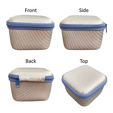 A1C WEAR - Insulin Fridge Holder Storage Case Organizer - Fits Standard 10ml U-100 Vials - Safe, Snug, Secure Vial Protector (9-Slot, Silver with Blue Zipper)