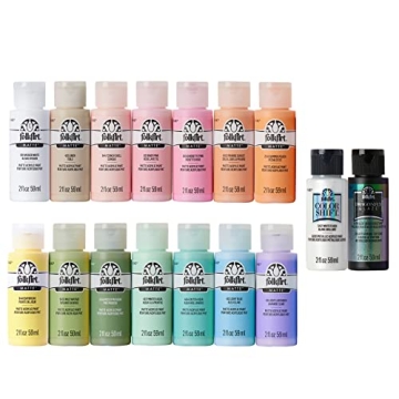 FolkArt Pastel Rainbow Kit 16pc Acrylic Paint Set