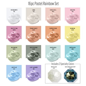 FolkArt Pastel Rainbow Kit 16pc Acrylic Paint Set