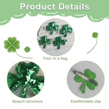 Totelux St. Patrick's Day Shamrock Hair Clips for All Ages