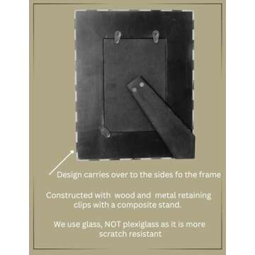 Black and White Checkered Handmade Buffalo Horn Bone Inlay Picture Frame (5" x 7" Gold Trim)