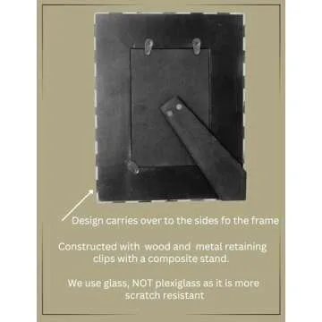 Black and White Checkered Handmade Buffalo Horn Bone Inlay Picture Frame (5" x 7" Gold Trim)