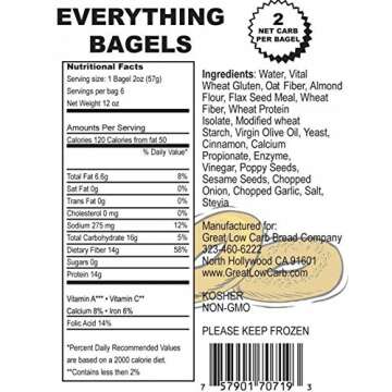 2 Pack Value: Everything Bagel, Great Low Carb Bread Co.