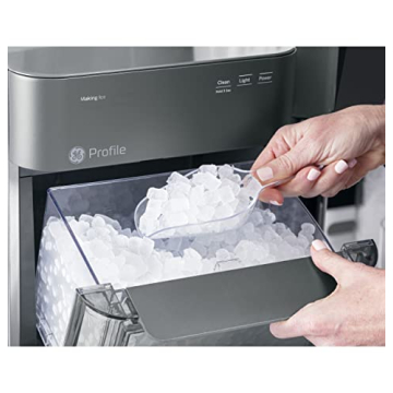 GE Profile Opal 2.0 | Countertop Nugget Ice Maker | Ice Machine with WiFi Connectivity | Smart Home Kitchen Essentials | Stainless Steel (Renewed)
