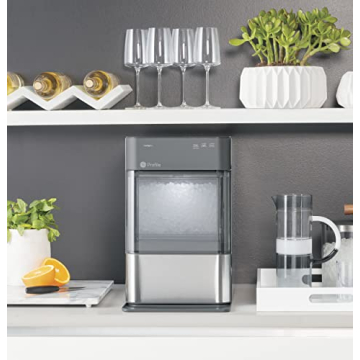 GE Profile Opal 2.0 | Countertop Nugget Ice Maker | Ice Machine with WiFi Connectivity | Smart Home Kitchen Essentials | Stainless Steel (Renewed)