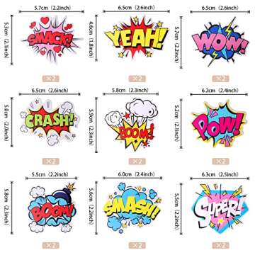 36 PCS Superheros Cupcake Toppers and Wrappers Boom Pow Hero Cupcake Picks for Celebrating Kids Hero...