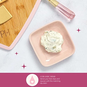 Paris Hilton Charcuterie Board Set - Heart-Shaped Bamboo Serving